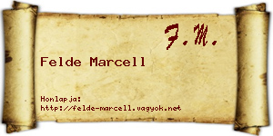 Felde Marcell névjegykártya